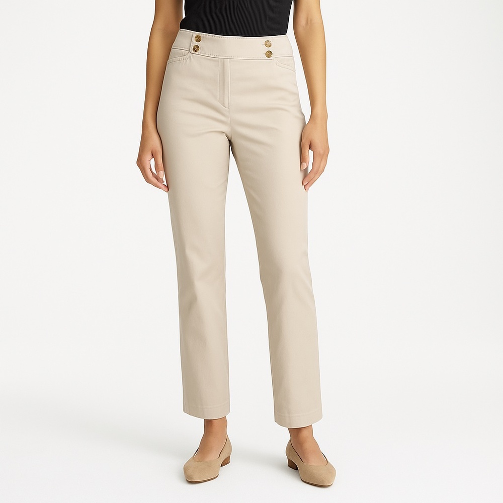 ANN TAYLOR Margo Straight Leg Pants Beige Khaki Women’s Size 8